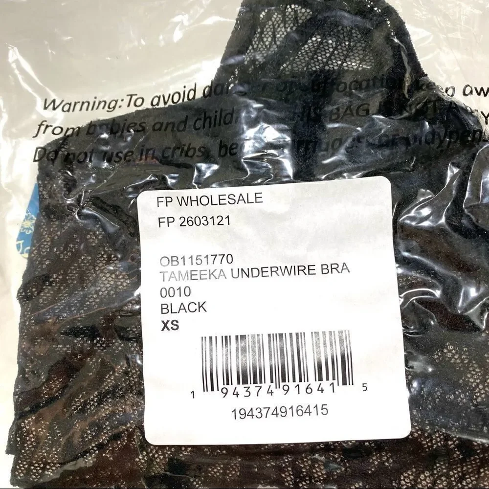 Free People Tameeka Underwire Bra Black XS
